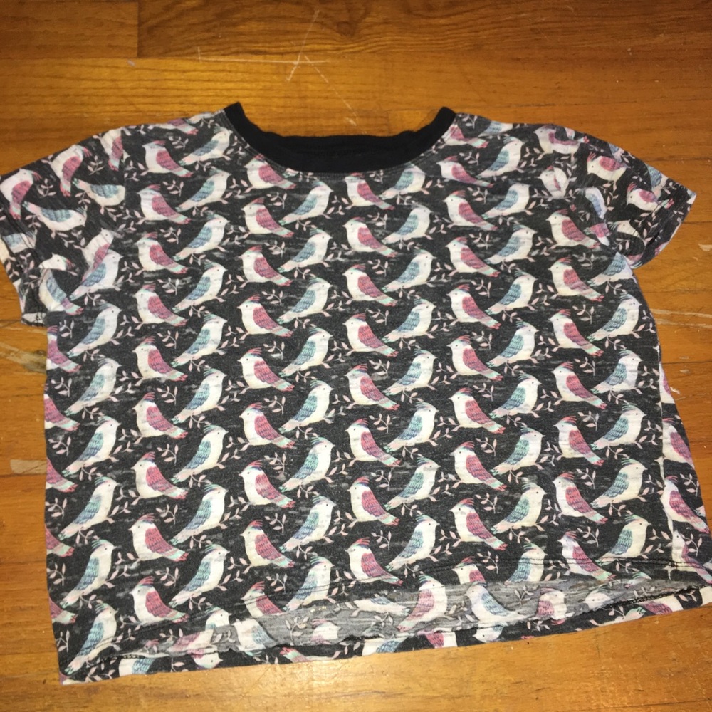 Aeropostale Bird Black Crop Top